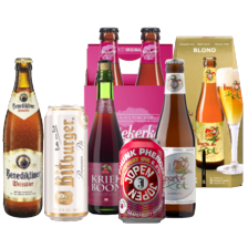 Wittekerke, Boon, Brugse Zot,
Jopen, Straffe Hendrik, Seefs,
Benediktiner, St. Feuillien,
Kaapse brouwers of Bitburger